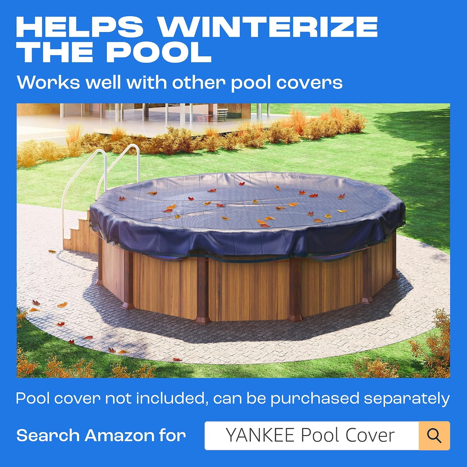 Yankee Pool Leaf Net Cover for Oval Pool 21x41 Ft.- Heavy-Duty 0.15' Above-Ground Leaf Net | Swimming Pool Net to Protect from Leaves, Debris, and Clogging
