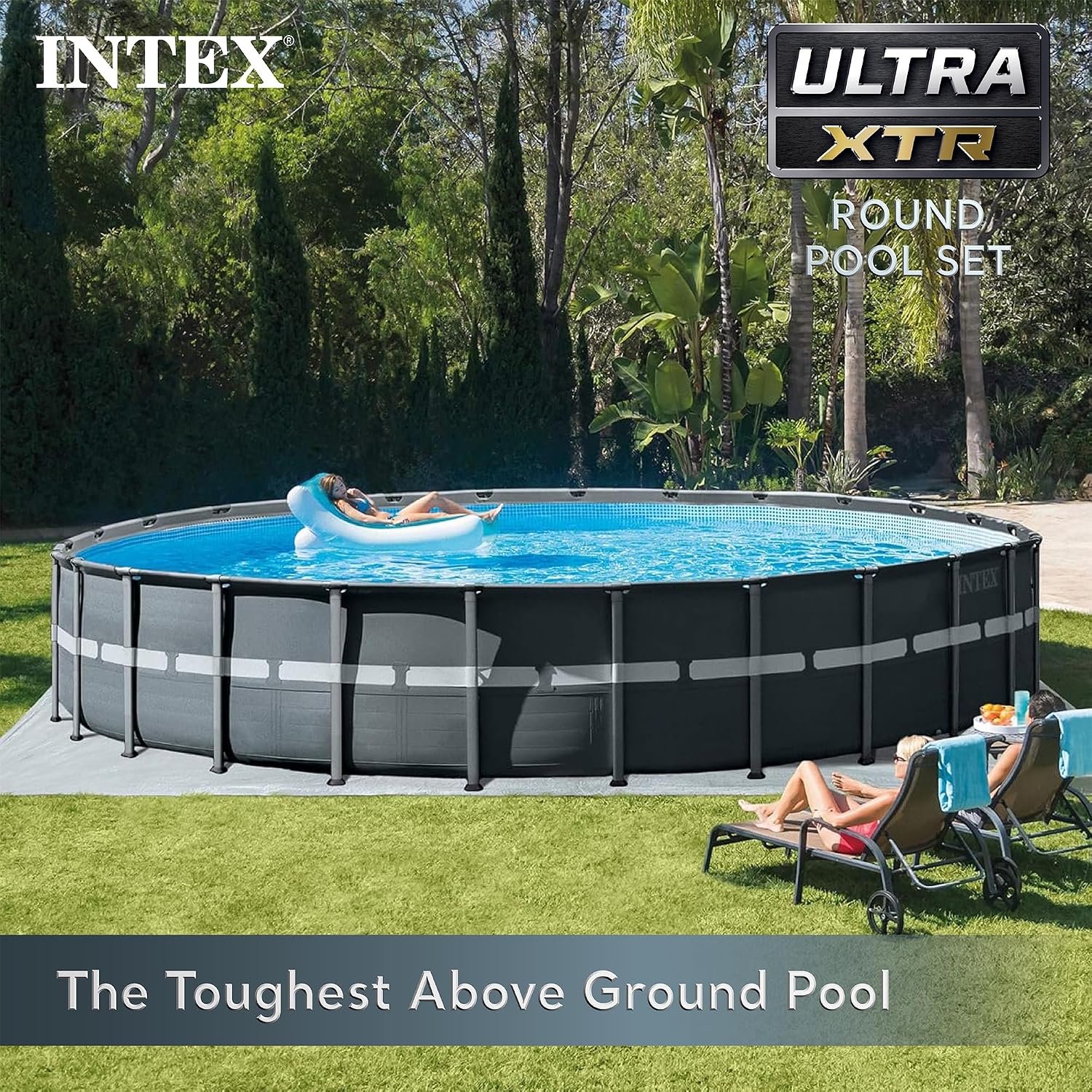 INTEX 26345VM Ultra XTR 26ft x 52in Above Ground Swimming Pool Set with Sand Filter Pump and OptiFlow 50lb Premium Filter Sand (2-Pack)