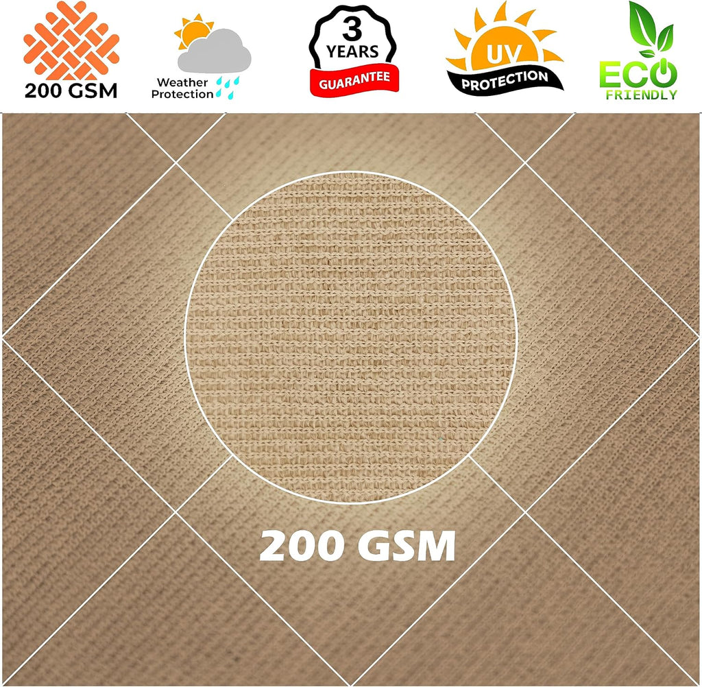 Royal Shade 14' x 20' x 24.4' Sand Beige Right Triangle Sun Shade Sail Order to Make RTAPT16, UPF50+ 95% UV Blockage, 200GSM Commercial Standard Heavy Duty, 3 Years Warranty (We Make Custom Size)