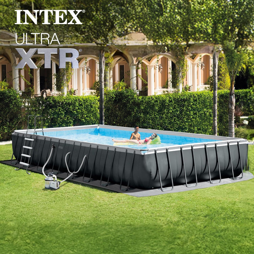 INTEX 26373EH Ultra XTR 32ft x 16ft x 52in Above Ground Swimming Pool Set with Sand Filter Pump and Deluxe Maintenance Cleaning Kit (2-Pack)
