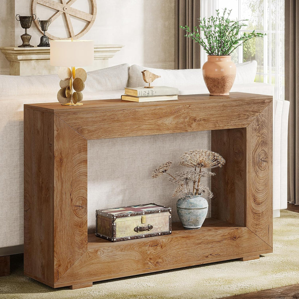 Tribesigns Farmhouse Console Table, 47 Inches Entryway Console Table with Storage, Industrial Hallway Accent Table for Living Room, Entrance