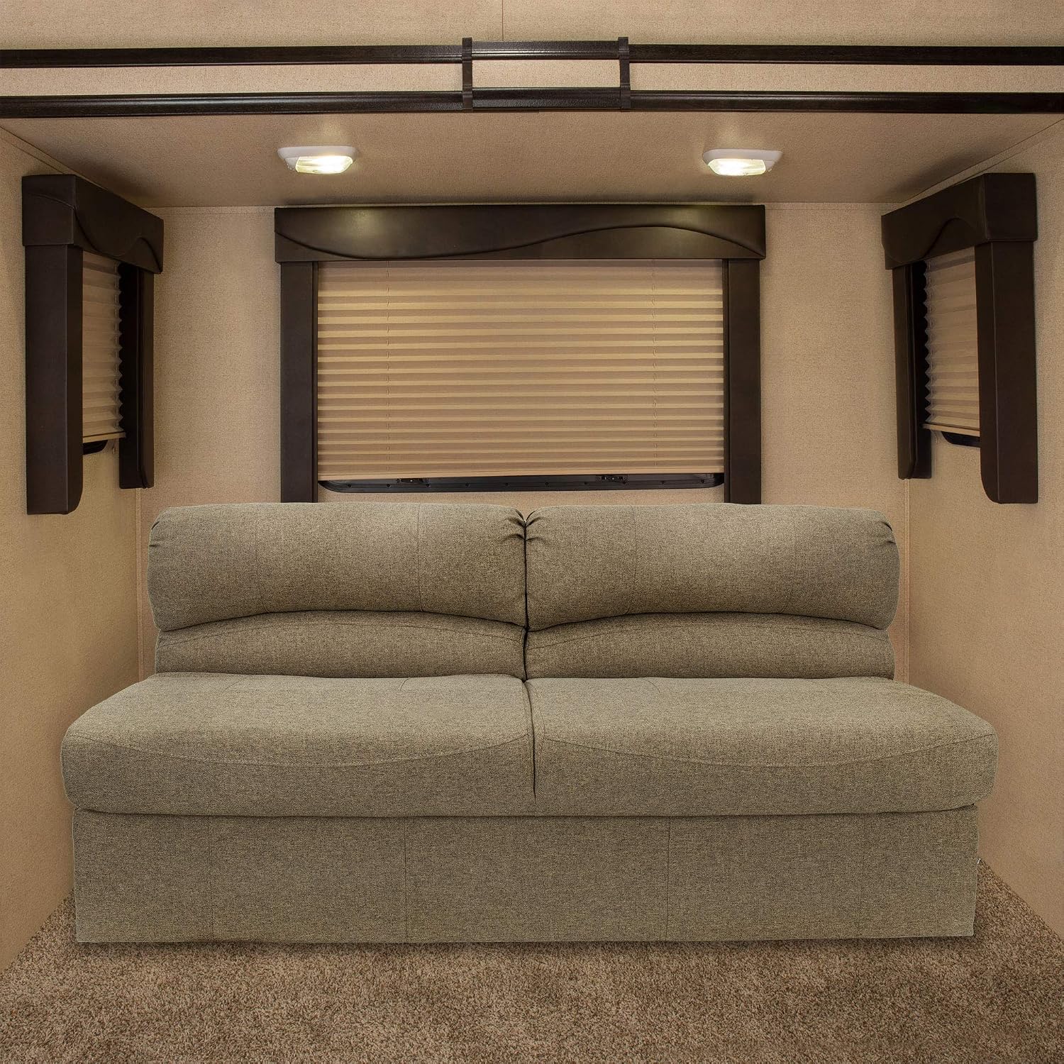 RecPro Charles RV 62' Jackknife Sofa | Love Seat | Sleeper Sofa | RV Furniture | RV Couches | Cloth (Oatmeal)
