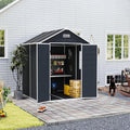 Campcraft 6x6ft Outdoor Storage Shed, Heavy-Duty Resin Plastic Garden Shed with HD Window, Waterproof UV-Resistant Tool Shed for Backyard, Patio & Lawn Equipment 12mm Thick PP Walls (6 x 6 ft)