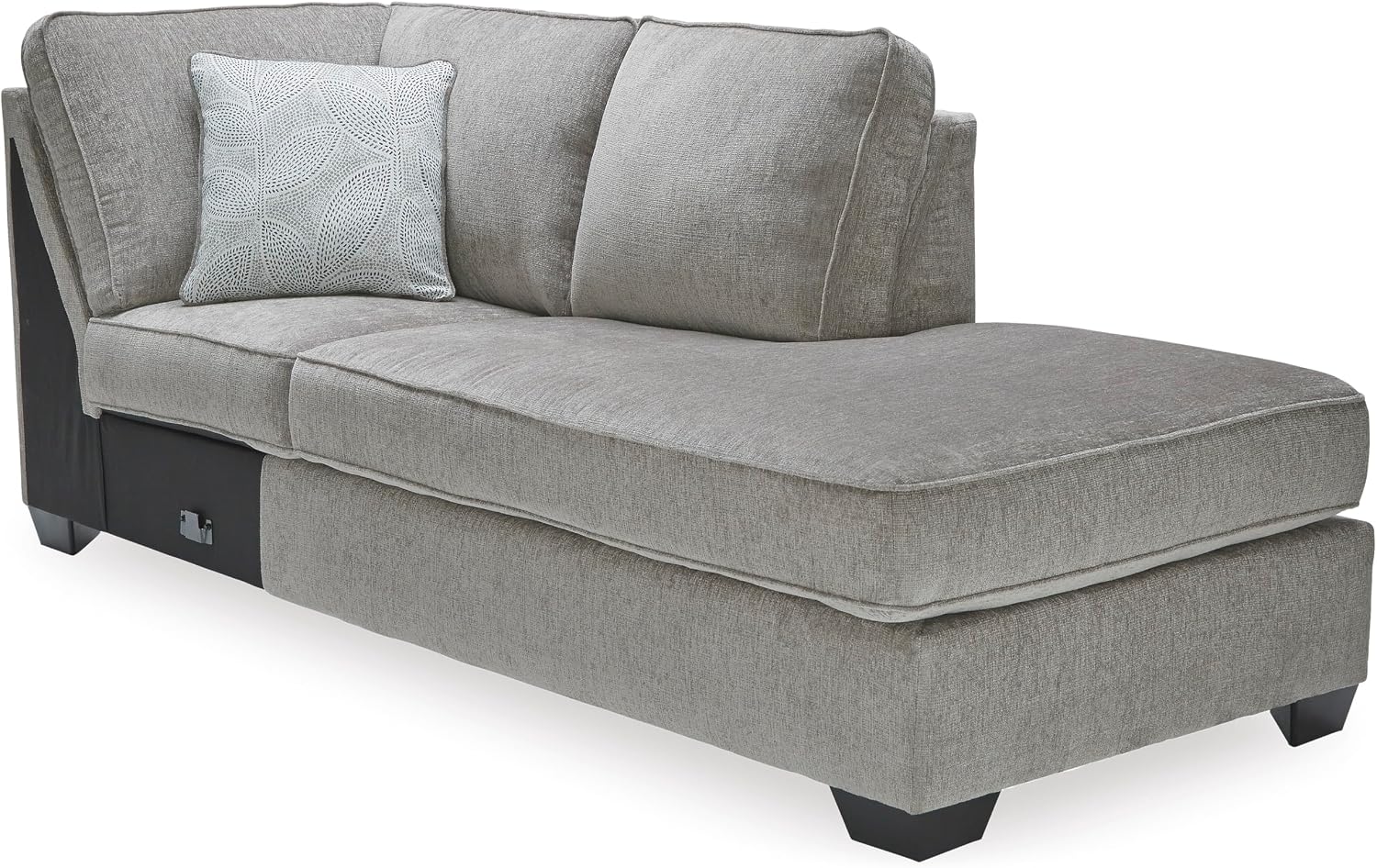 Signature Design by Ashley Altari Urban Right-Arm Facing 2-Piece Sleeper Sectional with Chaise, Loose Seat Cushions, 2 Throw Pillows and Bi-Fold Memory Foam Mattress, Full, Light Gray