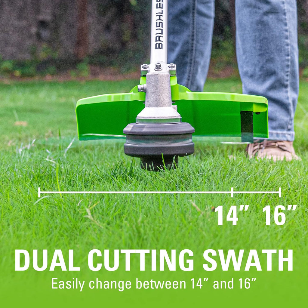 Greenworks 40V 16-Inch Brushless (Attachment Capable) Cordless String Trimmer (Gen 2), Battery and Charger Not Included