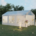 Outsunny 10 x 20 ft Heavy Duty Party Tent Outdoor Gazebo Wedding Tent Event Shelter Carport BBQ with Removable Sidewalls & Windows, Outside Waterproof Canopy for Parties, White