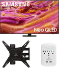 Samsung QN65QN90FAFXZA 65 Inch Neo QLED 4K QN90F Vision AI Smart TV with a Walts Medium Full Motion Mount and Amber Protection 3-Outlet-Surge Surge Protector (2025)