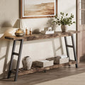 ChooChoo 70.9 Inch Long Console Tables for Entryway, Wood 2-Tier Entry Hallway Table, Narrow Sofa Table Behind Couch Table for Living Room, Entrance, Grey