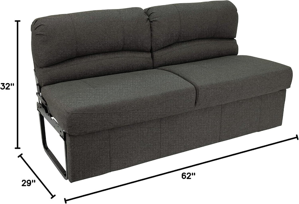 RecPro Charles RV 62' Jackknife Sofa | Love Seat | Sleeper Sofa | RV Furniture | RV Couches | Cloth (Fossil)