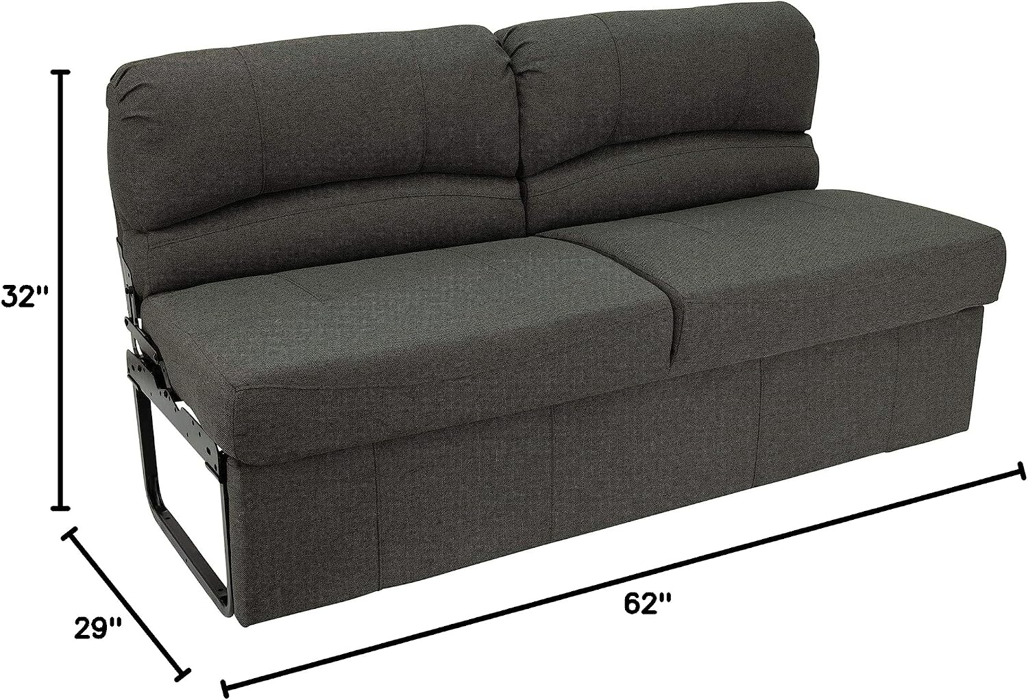 RecPro Charles RV 62' Jackknife Sofa | Love Seat | Sleeper Sofa | RV Furniture | RV Couches | Cloth (Fossil)