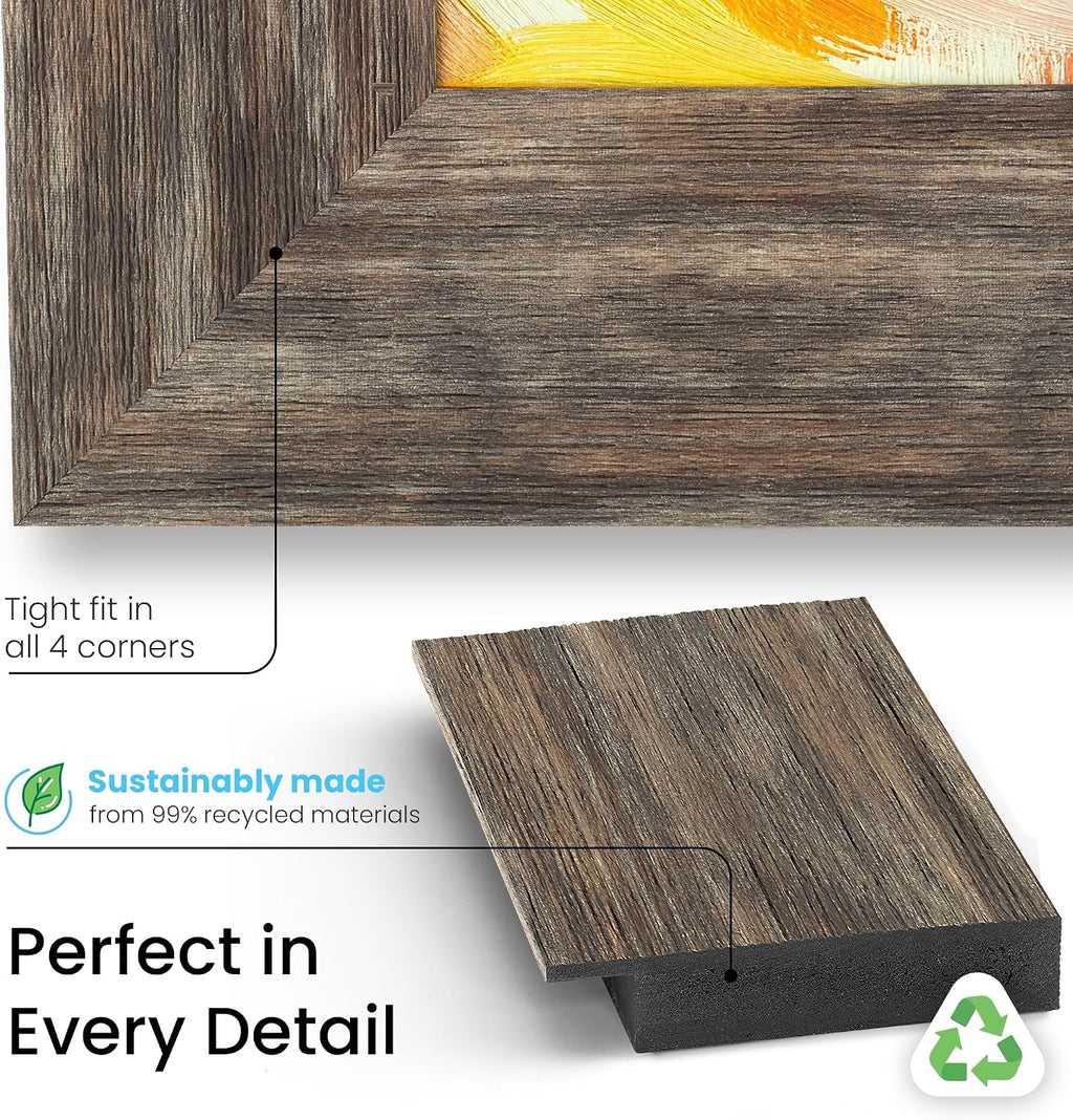 Distressed Barnwood 55' Premiere Deco TV Frame - Compatible ONLY with Samsung The Frame TVs (Fits 2021-2026, LS03A, LS03B, LS03C, LS03D, LS03FA)