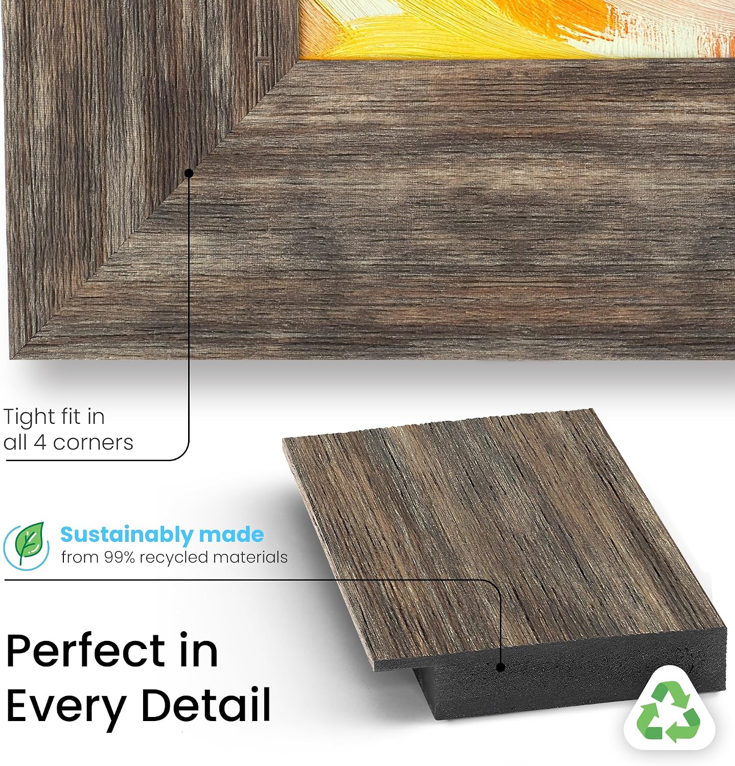 Distressed Barnwood 75' Premiere Deco TV Frame - Compatible ONLY with Samsung The Frame TV and Pro TVs (Fits 2021-2026, LS03A, LS03B, LS03C, LS03D, LS03FA, LS03FW)