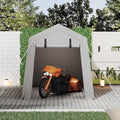 Portable Carport Storage Shed, 6' x 6' Motorcycle Tent, Waterproof & UV-Resistant with Roll-Up Zipper Doors, Gray Outdoor Shelter for Bikes, Tools & Equipment