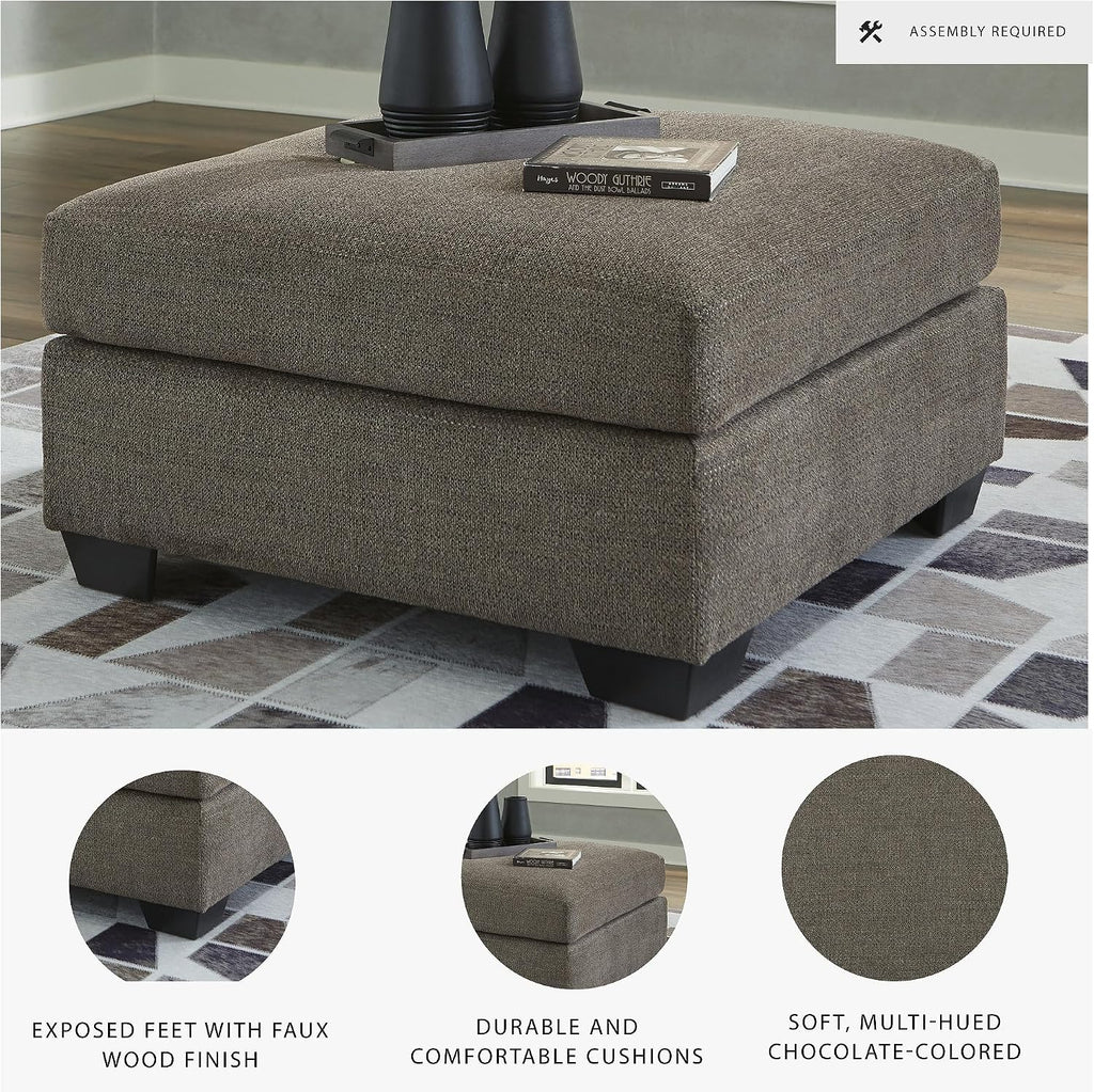 Signature Design by Ashley Mahoney Contemporary Oversized Accent Ottoman, Brown