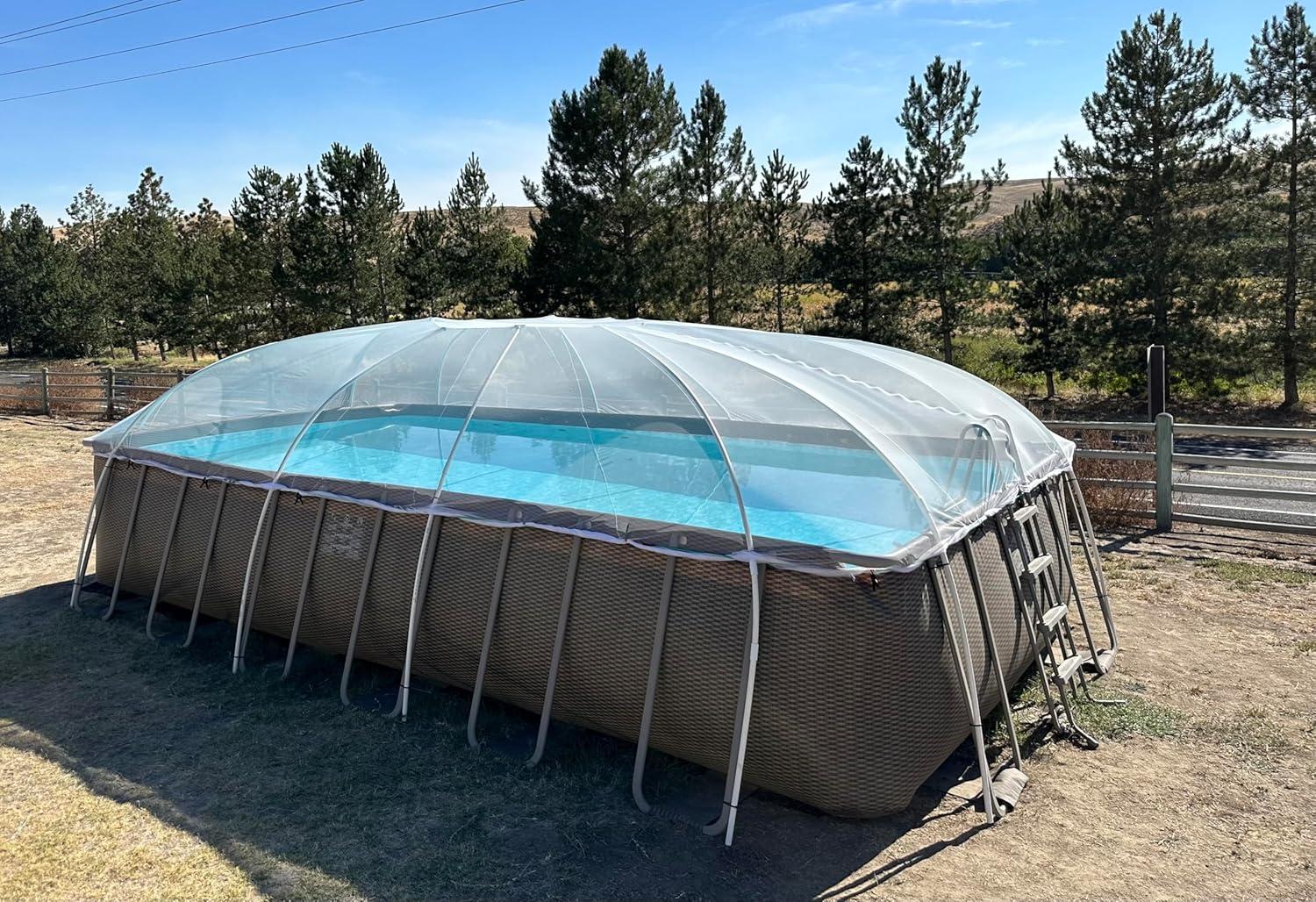 Pool Net Dome for 8' W x 14'-16' L Pools | 6 of 7 Parts Included. NOT Included are THE Poles Made of Inexpensive PVC Pipe to BE Purchased BY Customer.