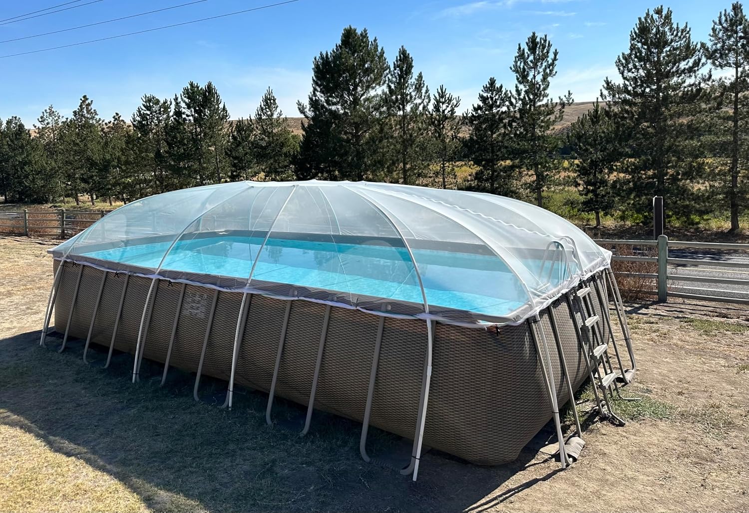 Pool Net Dome for 12' Wide x 20' - 21' Long Rectangular and Oval Pools | 6 of 7 Parts Included. NOT Included are THE Poles Made of Inexpensive PVC Pipe to BE Purchased BY Customer.