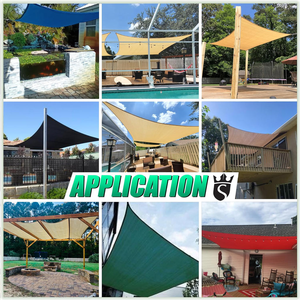 Royal Shade 14' x 20' Grey Rectangle Square Sun Shade Sail Order to Make RSTAPS12 Canopy, UPF50+ 95% UV Blockage, 200GSM Commercial Standard Heavy Duty, 3 Years Warranty (We Make Custom Size)