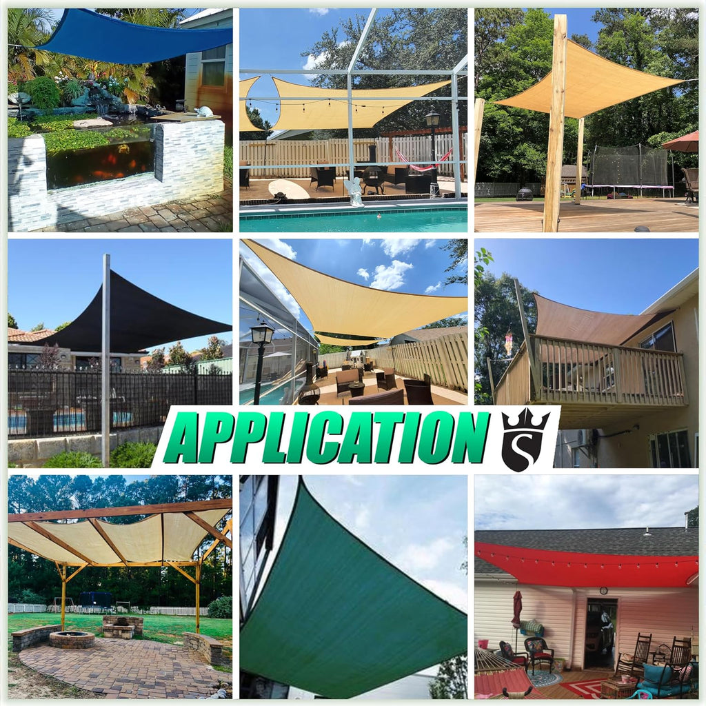 Royal Shade 14' x 20' White Rectangle Square Sun Shade Sail Order to Make RTAPR1216 Canopy, UPF50+ 95% UV Blockage, 200GSM Commercial Standard Heavy Duty, 3 Years Warranty (We Make Custom Size)