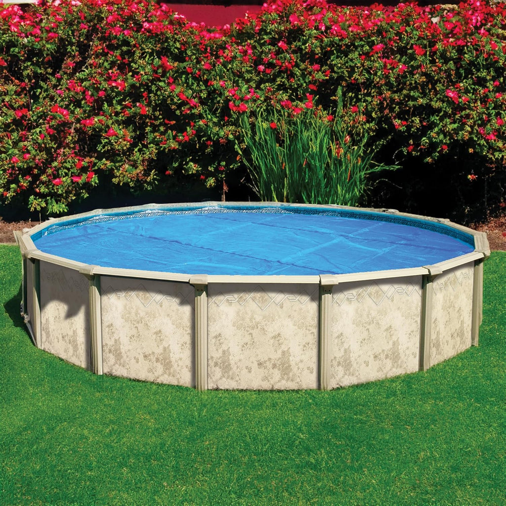 In The Swim 33' Standard Blue Round Solar Pool Cover 8 Mil for Solar Heating Above Ground Pools and Inground Pools