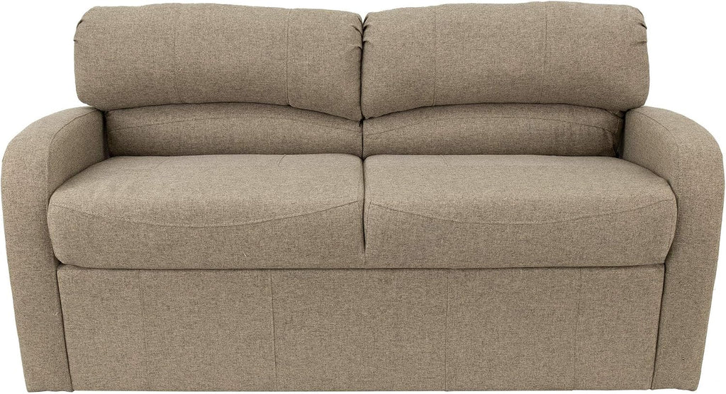 RecPro 60' RV Jack Knife Sofa w/Arms | RV Sleeper Sofa | RV Couch | RV Living Room (Slideout) Furniture | Camper Furniture | Cloth (Oatmeal)