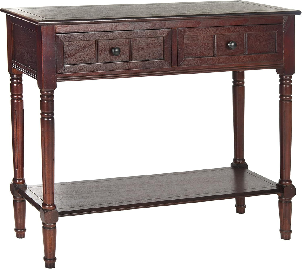 SAFAVIEH Home Collection - Samantha Entryway Console Table, Dark Cherry 2-Drawer Storage Sofa Table (AMH5710D)