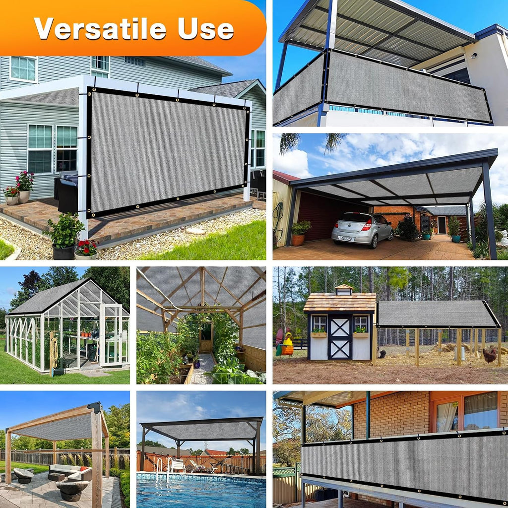 Artpuch Outdoor Pergola Shade Cover 14x20 FT Sun Shade Cloth with Grommets Light Grey Commercial Grade Patio Privacy Screen Shade Canopy (Customized Available) GN09