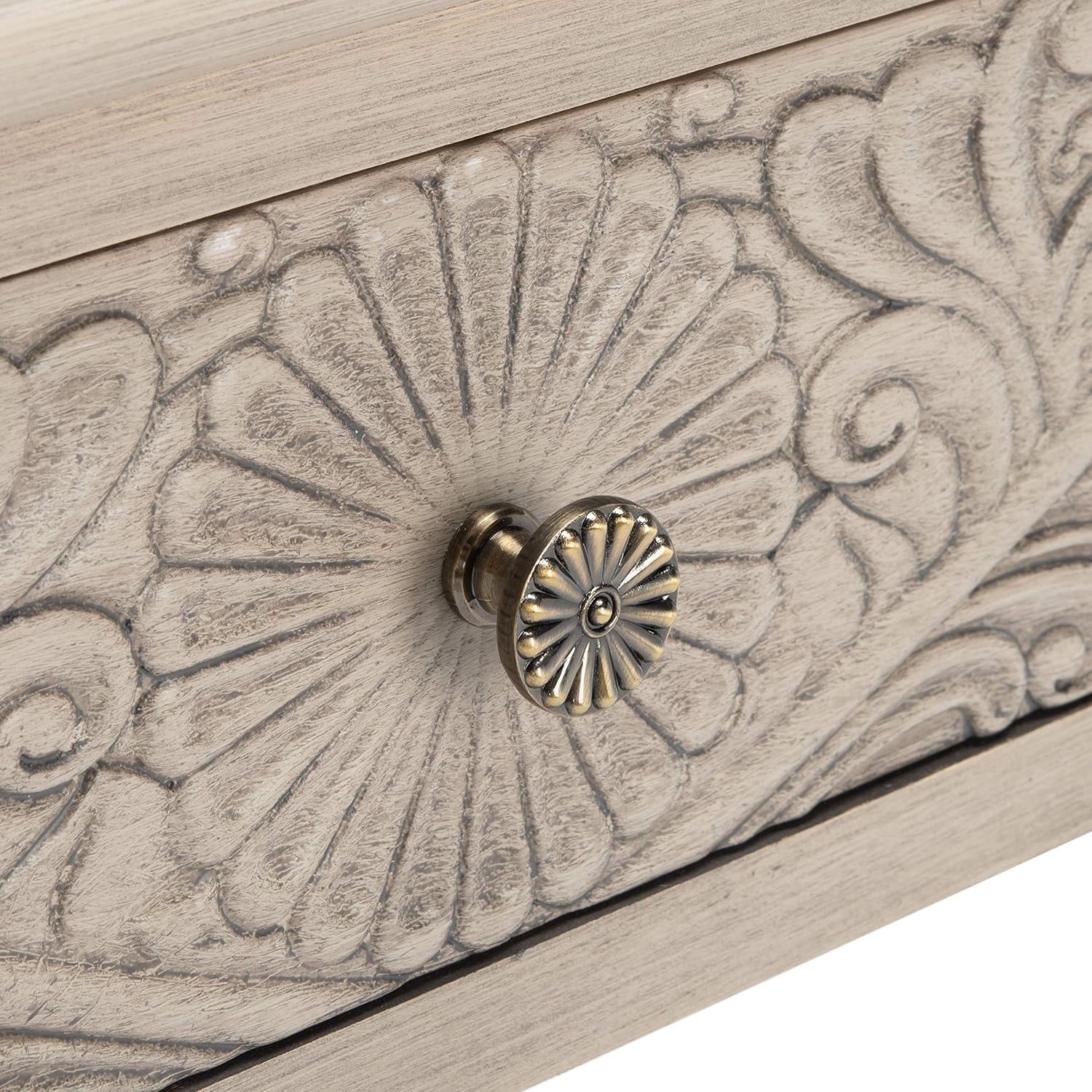 SAFAVIEH Home Collection Josie Greige 2-Drawer Console Table