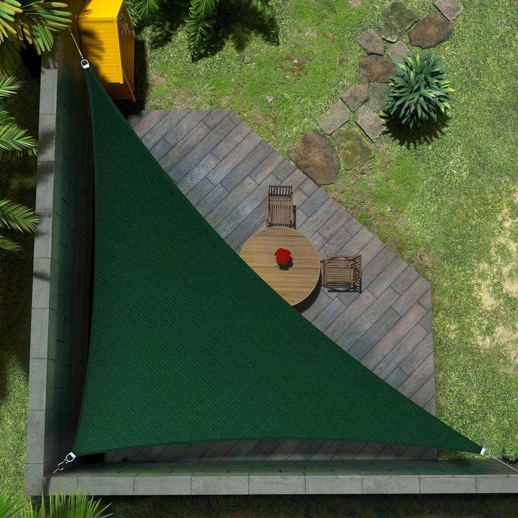 Amgo Custom Size 14' x 20' x 24.4' Green Right Triangle Sun Shade Sail UPF50+ AGTAPT22, Order to Make Canopy Awning, 95% UV Blockage, Water & Air Permeable, Commercial Standard (We Customize)