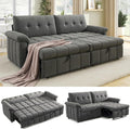 Jocisland 93' 4-in-1 Convertible Sofa Bed, Full Size Cloud Sleeper Sofa, Tufted Chenille, 5-Position Adjustable Backrest, 10-Minute Tool-Free Assembly, Couches for Living Room Guest Room, Gray