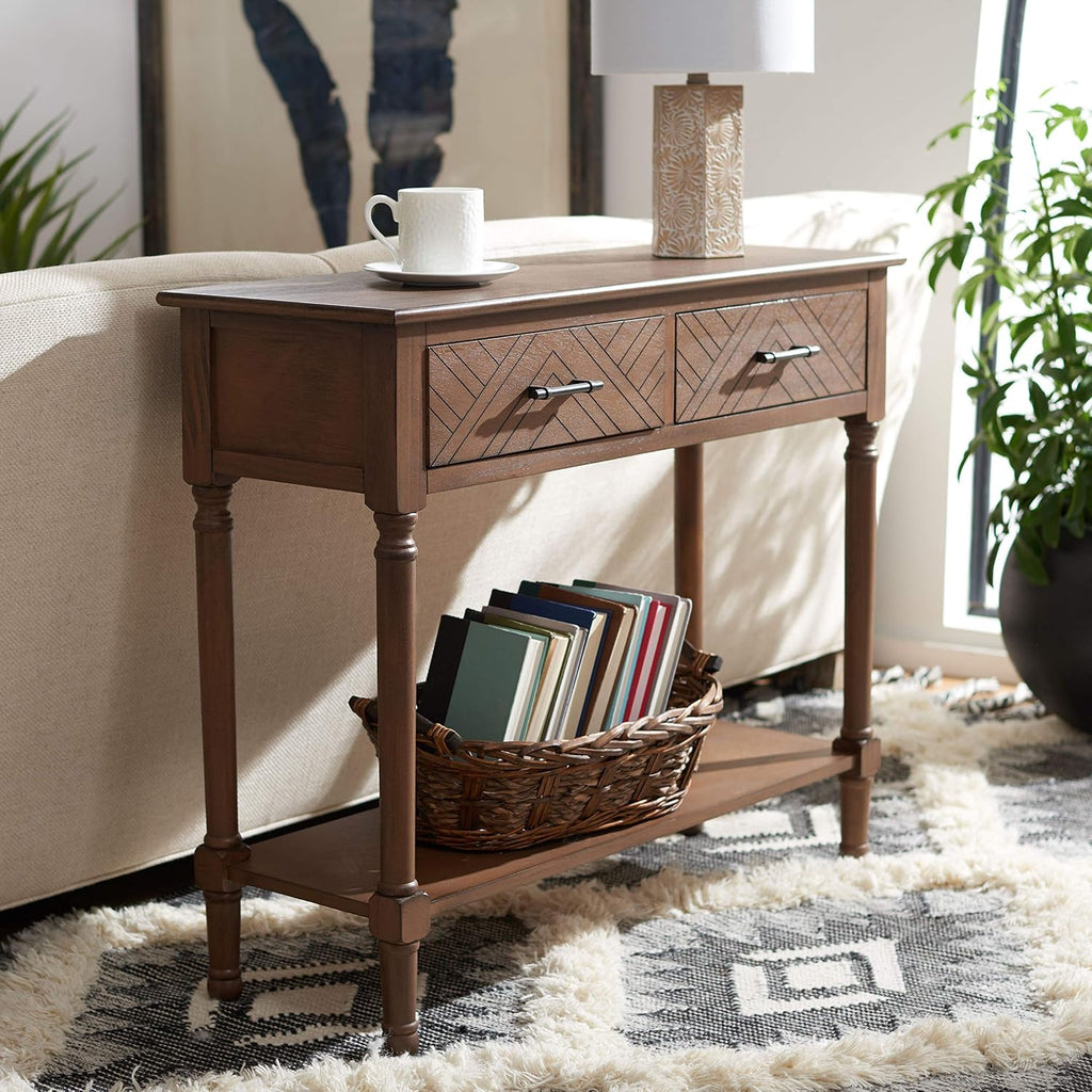 Safavieh Home Collection Peyton Brown 2-Drawer Console Table CNS5704C