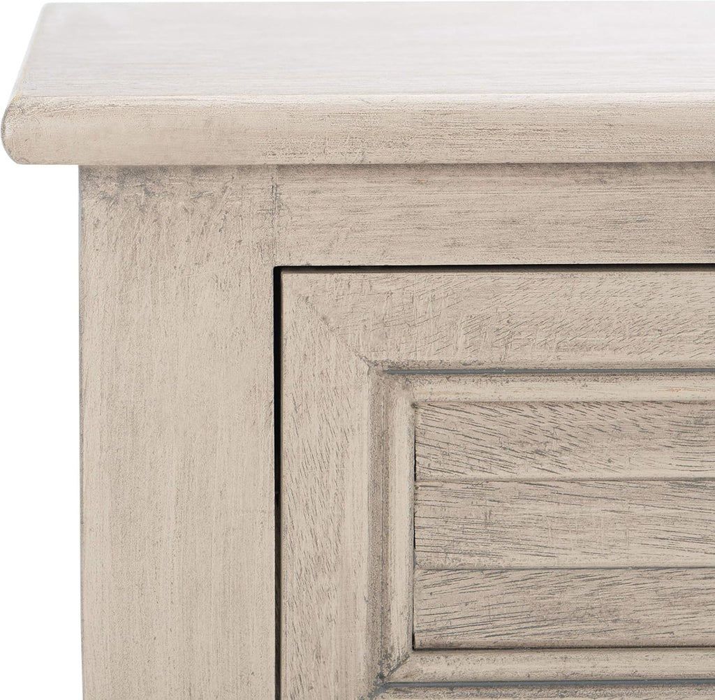 SAFAVIEH Home Collection – Tate Greige 2-Drawer Console Table with Shelf, Turned Leg Farmhouse Accent Console for Entryway or Living Room (CNS5720D)