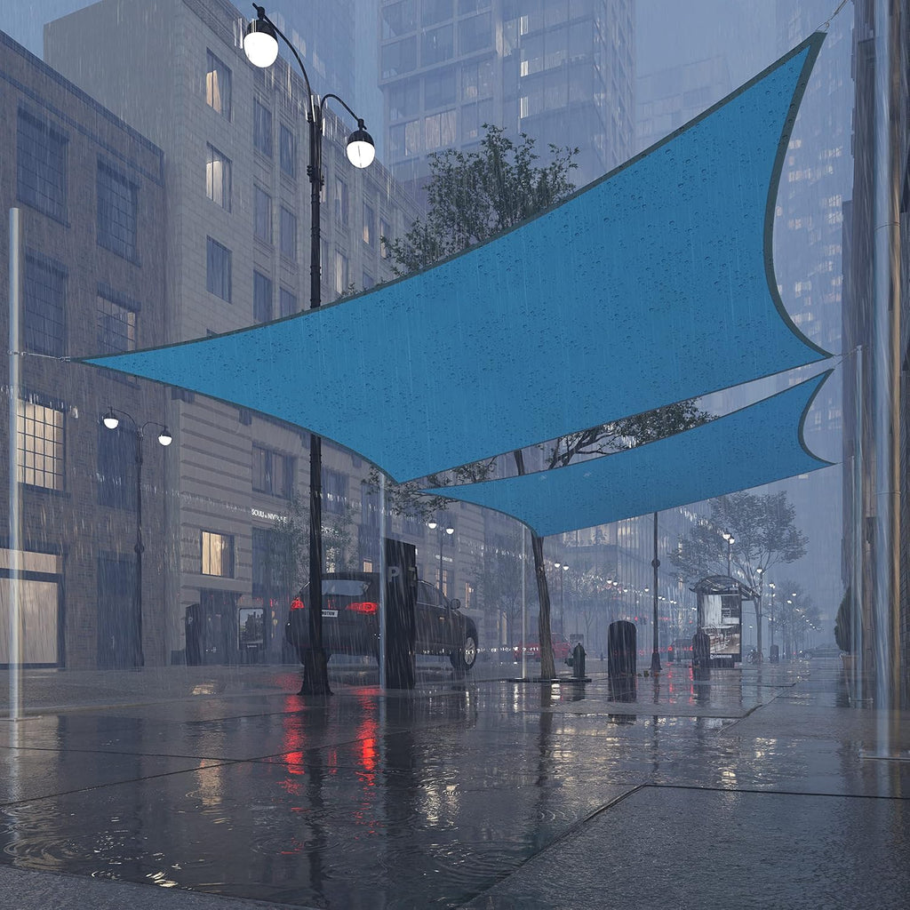 Royal Shade 14' x 20' Blue Rectangle Waterproof Sun Shade Sail RS-SLR Canopy Awning Shelter, UPF50+ 98% UV Blockage UV & Water Resistant, Outdoor Patio Garden Carport (We Make Custom Size)