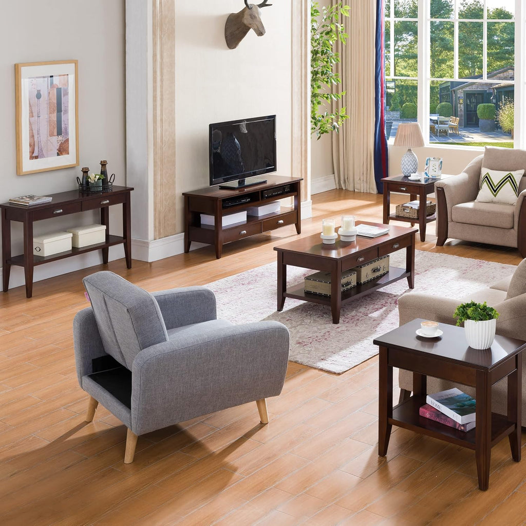 Leick Home Laurent Narrow End Table, with Drawer and Shelf, for Living Rooms and Small Spaces, Chocolate Cherry, 10506