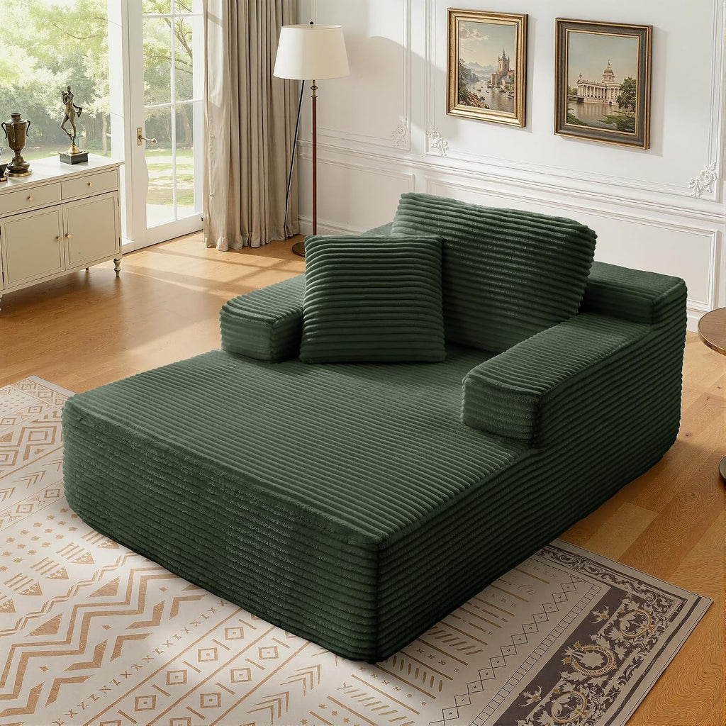 68.5' Oversized Chaise Lounge Chair Indoor, Boneless Sleeper Sofa Bed with Pillows, Deep Seat Sleeper Couch Reading Chairs, Cloud Sofas Couches for Living Room, No Assembly Required