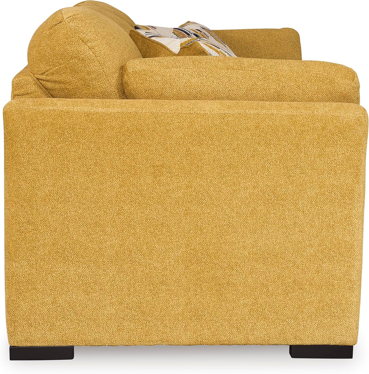 Signature Design by Ashley Keerwick Scandinavian 2-in-1 Sofa Sleeper with Folding Gel Memory Foam Mattress and 4 Pillows, Queen, Yellow