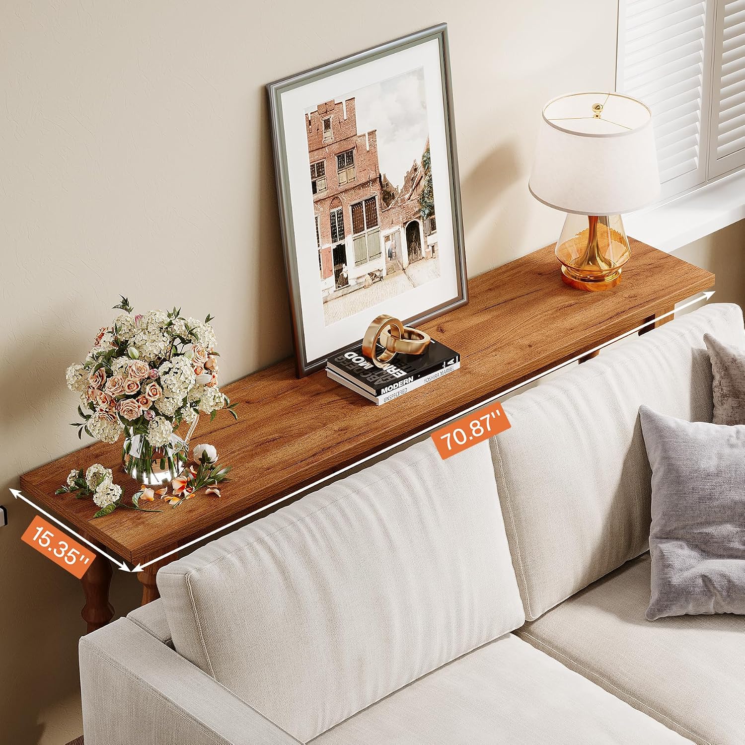 Tribesigns 70.9-Inch Extra Long Console Table for Entryway, Narrow Sofa Table Behind Couch with Solid Wood Legs, Entry Accent Table for Living Room, Foyer, Hallway, Entrance