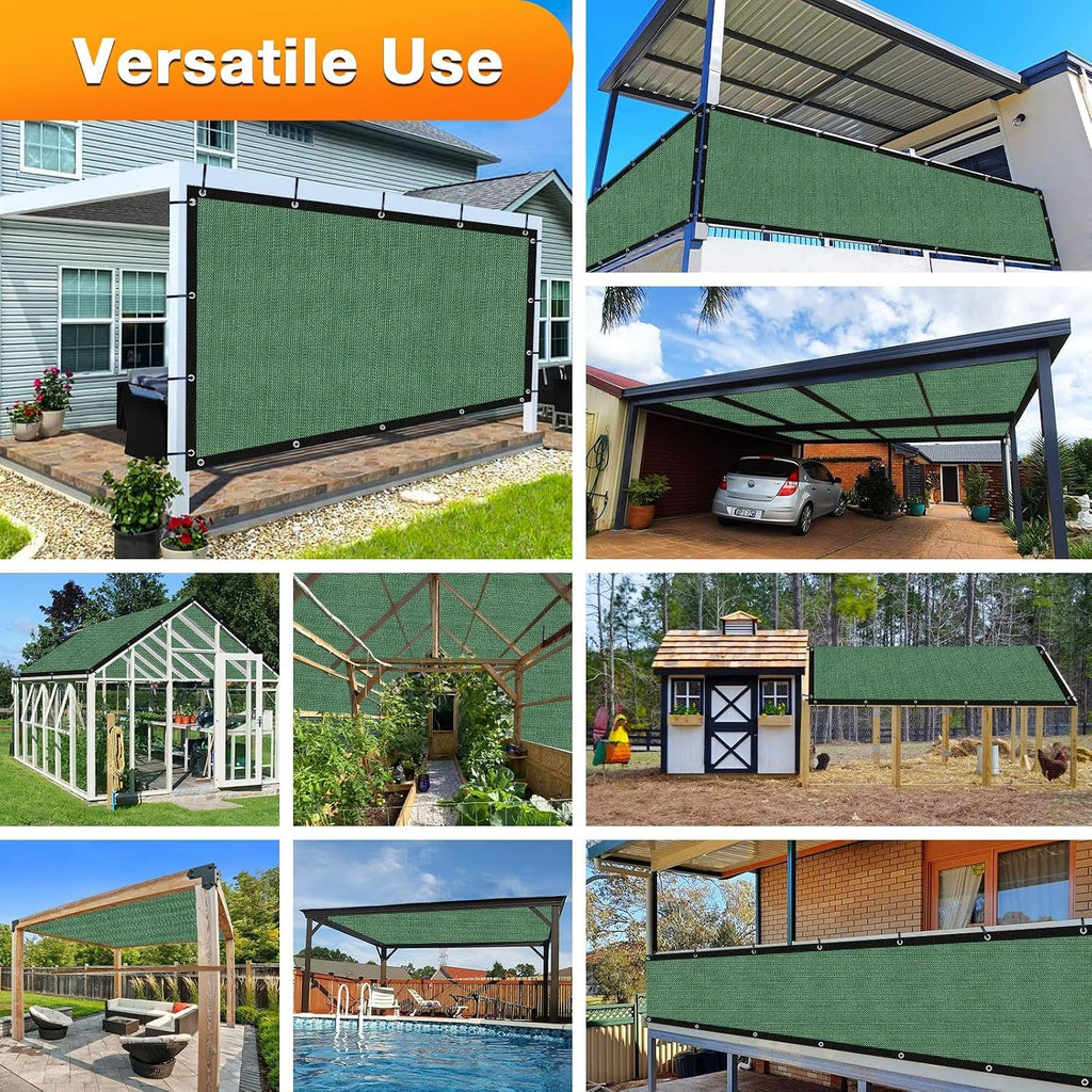 Artpuch Outdoor Pergola Shade Cover 14x20 FT Sun Shade Cloth with Grommets Green Commercial Grade Patio Privacy Screen Shade Canopy (Customized Available) GN02