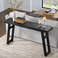 Alaterre Furniture Lawas Solid Wood Console Table - 56 Inch Modern Farmhouse Entryway Table - Easy Assembly Living Room Furniture for Behind The Couch, Entryway, or Hallway (Black)