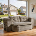 78.7-inch Folding futon Sofa Bed, Full-Size Convertible Sleeper Couch Bed, Memory Sponge Double Sofa with Comfortable Mattress, Suitable for Living Room and Guest Room (brown, 78.7 inches)