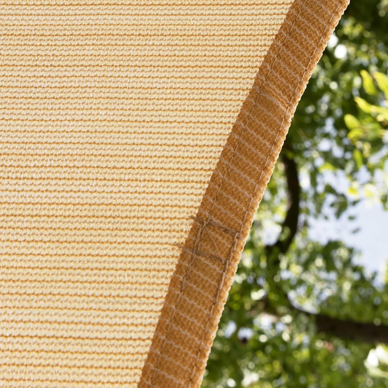 Amgo Custom Size 14' x 20' x 24.4' Beige Right Triangle Sun Shade Sail UPF50+ AGTAPT28, Order to Make Canopy Awning, 95% UV Blockage, Water & Air Permeable, Commercial Standard (We Customize)