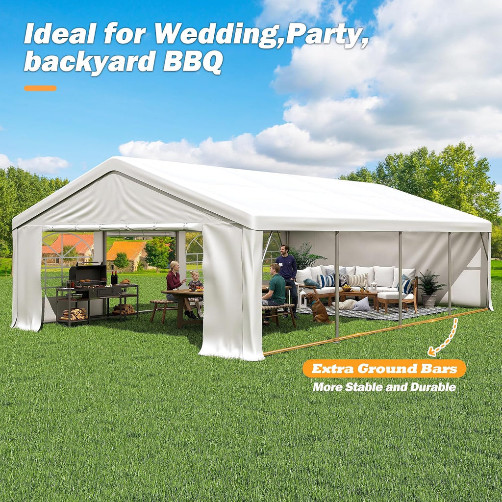 20' x 40' Party Tent Heavy Duty, Wedding Tent with Removable Sidewalls, Outdoor Gazebo Event Shelters Canopy for Birthday Party