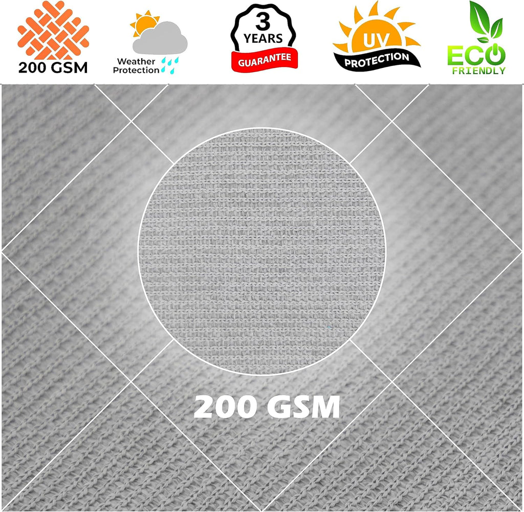 Royal Shade 14' x 20' Grey Rectangle Square Sun Shade Sail Order to Make RSTAPS12 Canopy, UPF50+ 95% UV Blockage, 200GSM Commercial Standard Heavy Duty, 3 Years Warranty (We Make Custom Size)