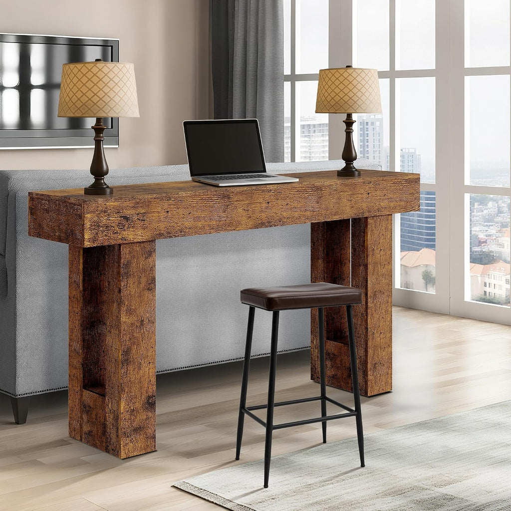 63 Inches Long Console Table, Wooden Entry Table for Entryway, Rustic Sofa Tables Behind Couch, Foyer Hallway Tables for Living Room, Entrance, Foyer