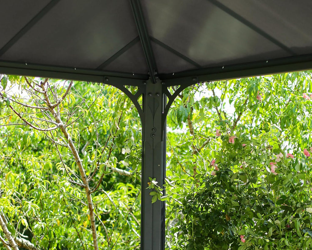 Palram - Canopia Palermo 3000 10x10 Gazebo: Outdoor Patio Canopy with Gray Aluminum Metal Frame, Polycarbonate Roof, UV Protection, Year-Round Use, Easy DIY Outdoor Canopy Gazebo Kits
