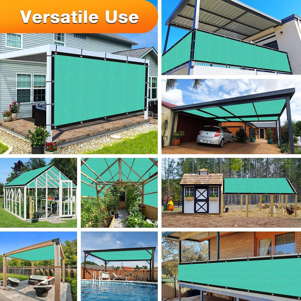 Artpuch Outdoor Pergola Shade Cover 14x20 FT Sun Shade Cloth with Grommets Turquoise Commercial Grade Patio Privacy Screen Shade Canopy (Customized Available) GN06
