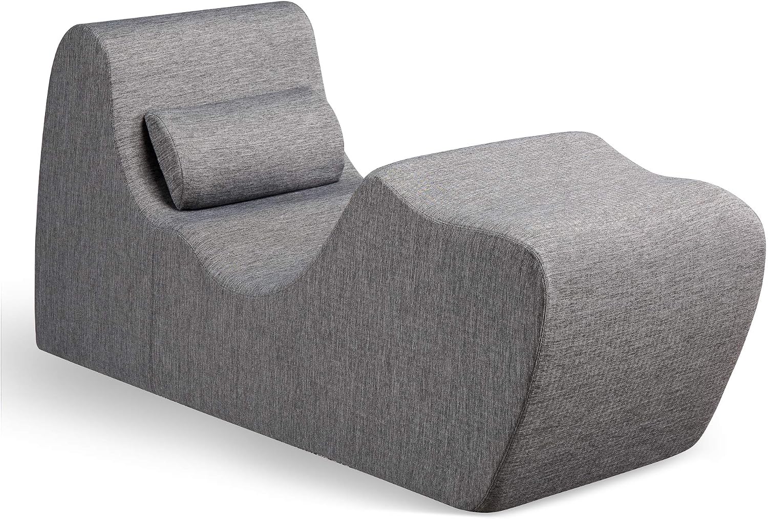 Zinus Lotus Zero Gravity Chaise Lounger, Foam Recliner for Living Room, Ergonomic Positioning for Better Relaxation, Pillow Included, No Assembly, Dark Grey