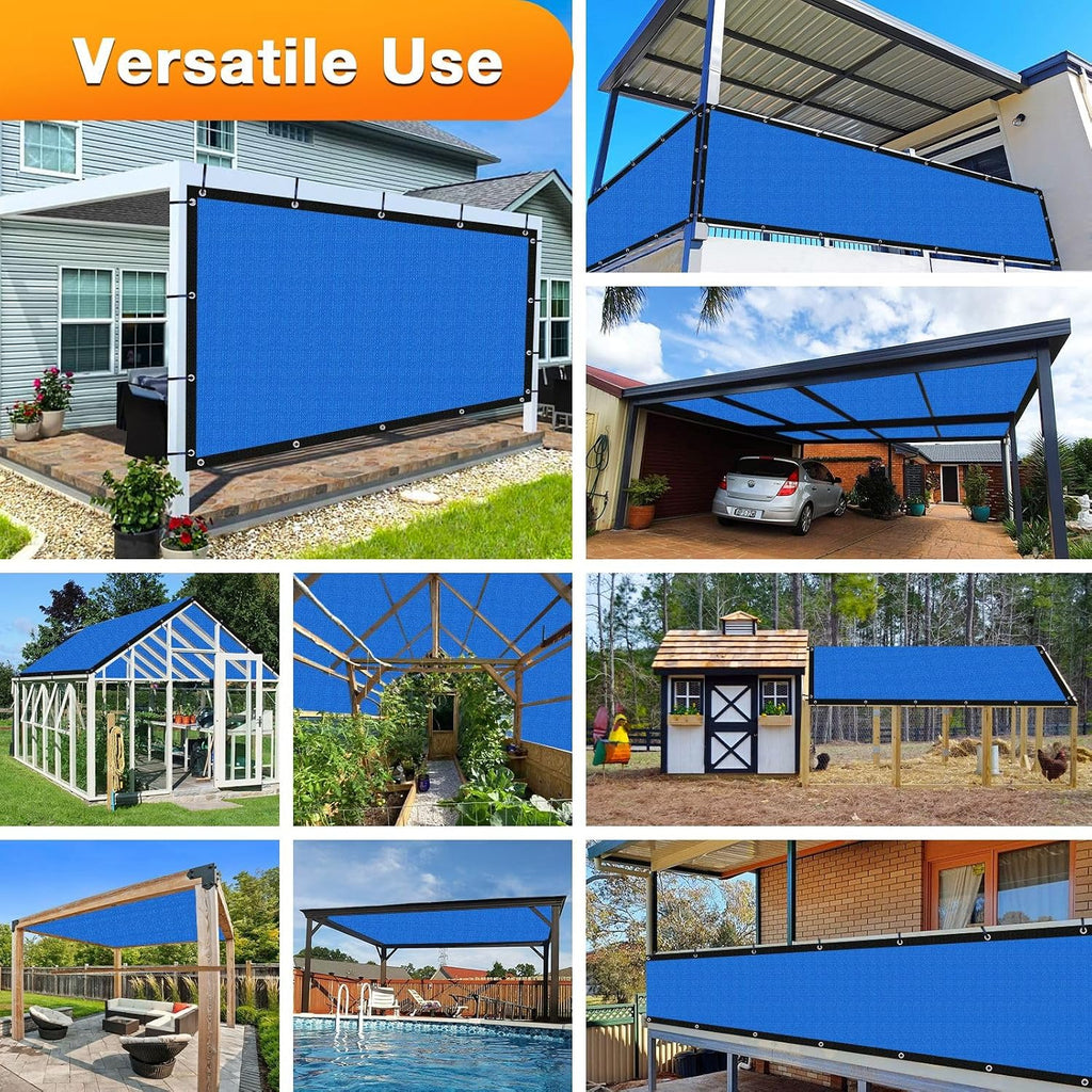 Artpuch Outdoor Pergola Shade Cover 14x20 FT Sun Shade Cloth with Grommets Blue Commercial Grade Patio Privacy Screen Shade Canopy (Customized Available) GN02