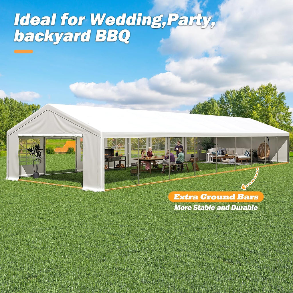 20' x 60' Party Tent Heavy Duty, Wedding Tent with Removable Sidewalls, Outdoor Gazebo Event Shelters Canopy for Birthday Party