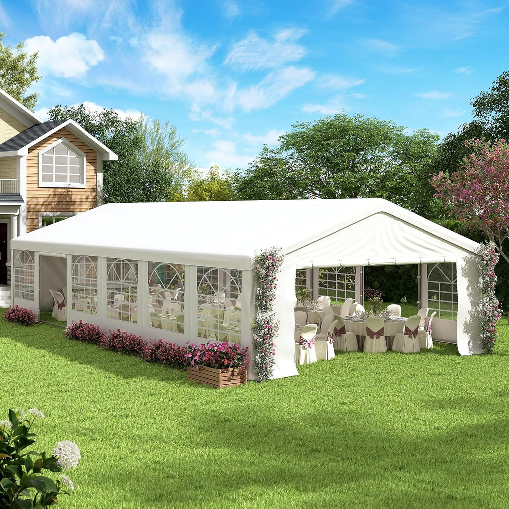 20' x 40' Party Tent Heavy Duty, Wedding Tent with Removable Sidewalls, Outdoor Gazebo Event Shelters Canopy for Birthday Party