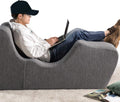 Zinus Lotus Zero Gravity Chaise Lounger, Foam Recliner for Living Room, Ergonomic Positioning for Better Relaxation, Pillow Included, No Assembly, Dark Grey